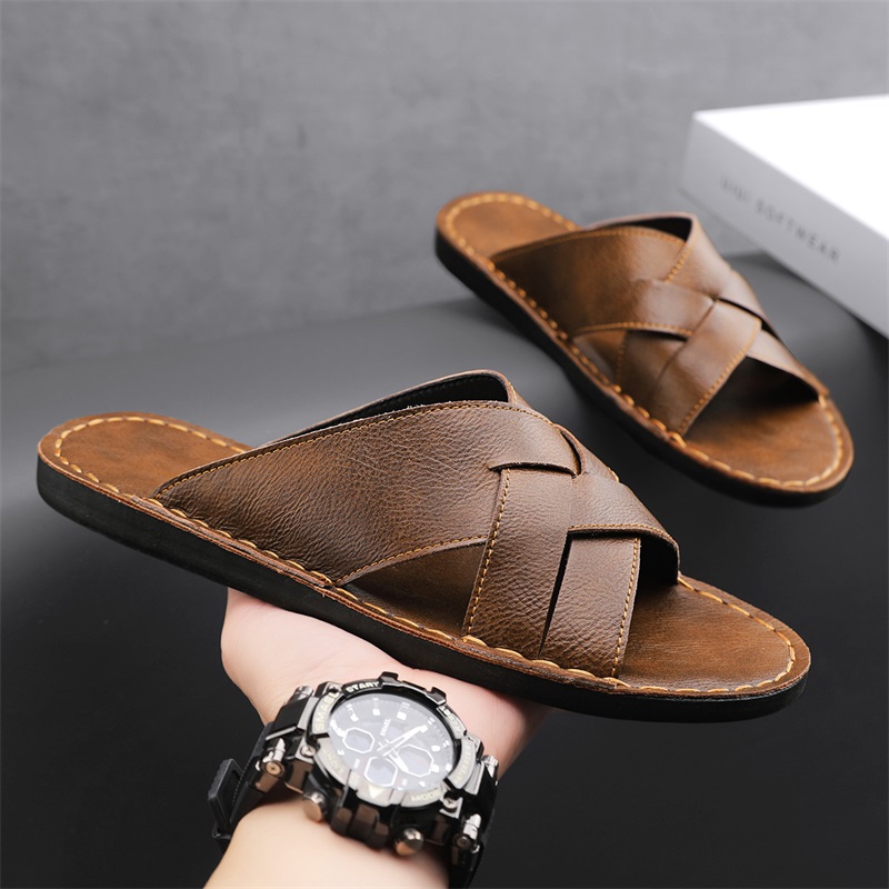 Men'S Shoes Hey Dude - صنادل رجالية كاجوال من الجلد الطبيعي،