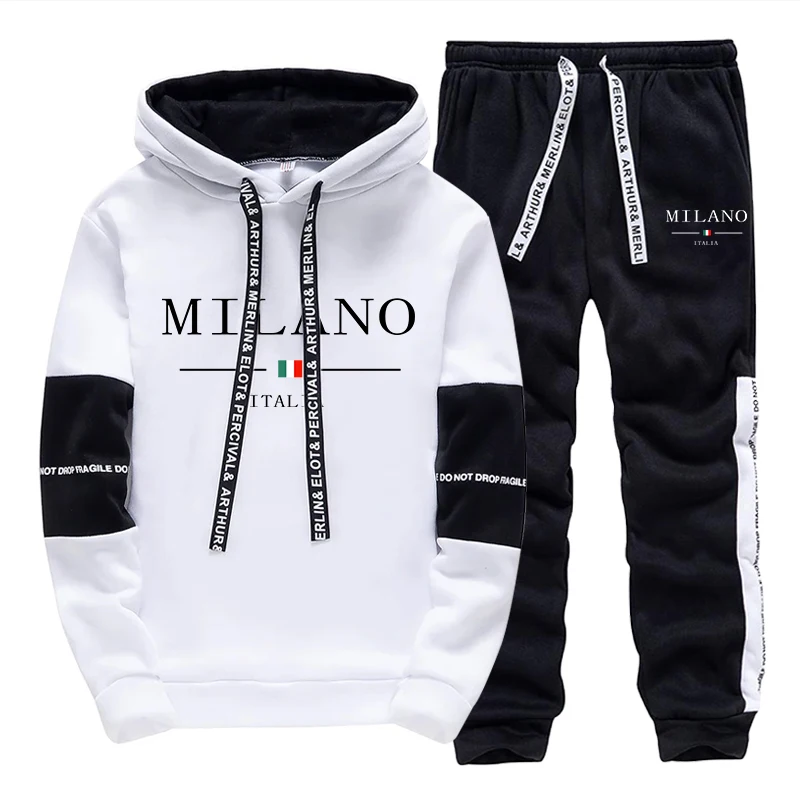 Men Shoes Joggers - طقم رجالي/هودي/بنطلون، طقم رياضي عصري إيطالي،
