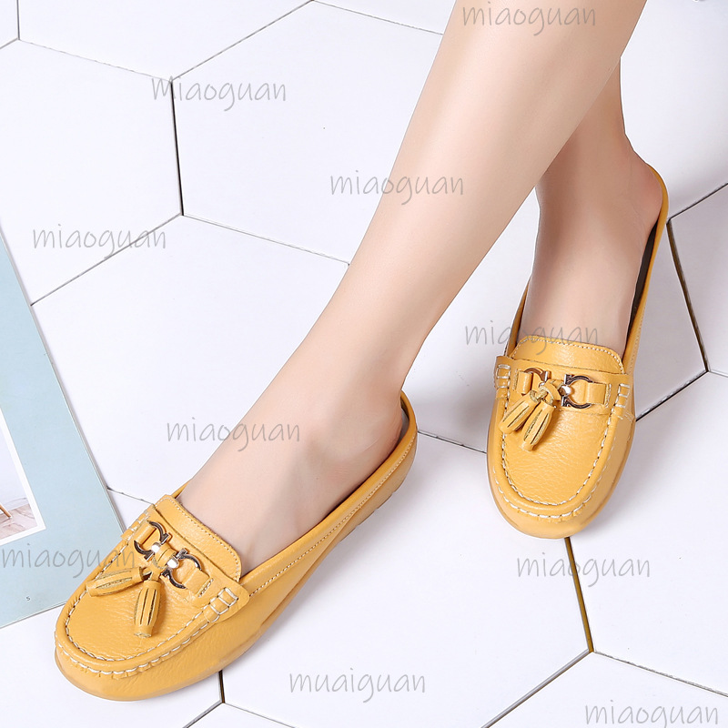 Boat Shoe Leather - أحذية نسائية جلدية بدون كعب مع