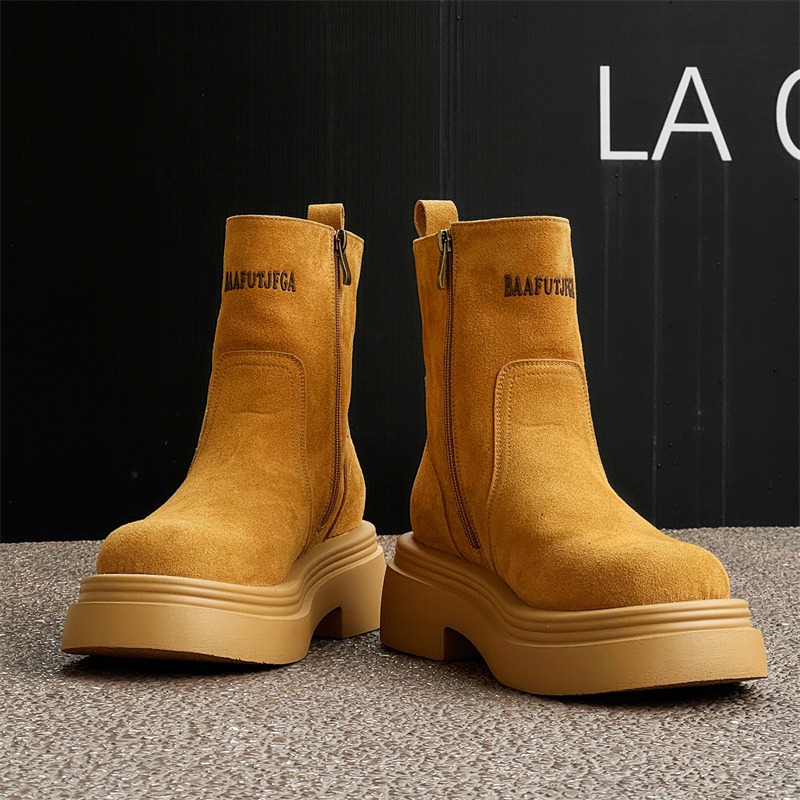 Men'S Shoes Increase Height - أحذية بوت قصيرة شتوية بنمط أوروبي
