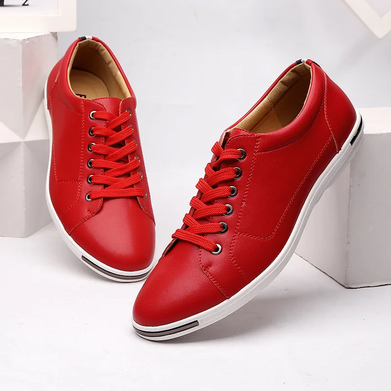Boat Shoe Leather - الرجال Size38-48 عارضة تنفس الأبيض حذاء
