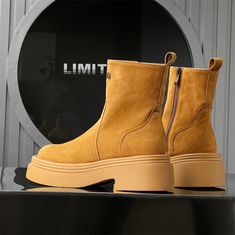 أحذية بوت قصيرة شتوية بنمط أور - مراجعة Men'S Shoes Increase Height وسعره